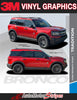 Detailed view of 2021-2025 Ford Bronco Sport TRADITIONS Side Body Stripes Upper Door Accent Decals Vinyl Graphics Kits 3M