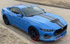 View of 2024-2025 Ford Mustang GT Racing Stripes Hood PREMIUM RALLY SOLID COLOR Vinyl Graphics 3M Decals