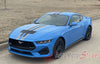View of 2024-2025 Ford Mustang GT Racing Stripes Hood PREMIUM RALLY NEUTRAL Vinyl Graphics 3M Decals