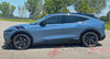 View of 2021-2025 Ford Mustang Mach-E Hood to Fender Stripes BREAKER ARC Bar Hood Decals Vinyl Graphics Kit