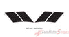 View of 2021-2025 Ford Mustang Mach-E Hood to Fender Stripes BREAKER DOUBLE BAR Hood Decals Vinyl Graphics Kit