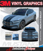 View of 2021-2025 Ford Mustang Mach-E Racing Stripes Hood RALLY Stripes Vinyl Graphics 3M Decals