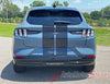 View of 2021-2025 Ford Mustang Mach-E Racing Stripes Hood RALLY Stripes Vinyl Graphics 3M Decals
