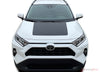 View of 2019-2024 Toyota RAV4 ZENITH HOOD Decals Accent Stripes 3M Vinyl Graphics Kit