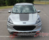 Detailed view of 2020-2024 Ford Escape DEPART Center Hood Accent Vinyl Graphic 3M Stripes Decal