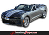 Detailed view of 2016-2028 Chevy Camaro Convertible Turbo Rally OEM Factory Style Bumper to Bumper 3M Racing Stripes Package for SS RS V6 Models