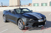 Detailed view of 2016-2018 Chevy Camaro Convertible Turbo Rally OEM Factory Style Bumper to Bumper 3M Racing Stripes Package for SS RS V6 Models - Front View
