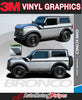 2021 2022 2023 2024 Ford Bronco Full Size CINCH 2 DOOR Side Body Stripes Upper Door Accent Decals Vinyl Graphics Kits 3M