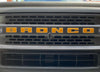 Detailed view of 2021-2025 Ford Bronco Full Size LETTER TEXT Front Grill Decals Accent Vinyl Graphics 3M