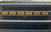 Detailed view of 2021-2025 Ford Bronco Full Size LETTER TEXT Front Grill Decals Accent Vinyl Graphics 3M