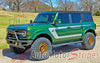 Detailed view of 2021-2025 Ford Bronco Full Size HORSESHOE Side Body Stripes Upper Door Accent Decals Vinyl Graphics Kits 3M