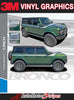 2021 2022 2023 2024 Ford Bronco Full Size CINCH Side Body Stripes Upper Door Accent Decals Vinyl Graphics Kits 3M