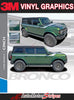 Detailed view of 2021-2025 Ford Bronco Full Size CINCH Side Body Stripes Upper Door Accent Decals Vinyl Graphics Kits 3M