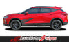 Detailed view of 2015-2025  Chevy Blazer SIDEKICK Stripes Side Door Decals Body Stripe 3M Vinyl Graphics Kit