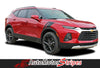 Detailed view of 2015-2025 Chevy Blazer TORCH Fender Stripes Side Hood Decals Stripe 3M Vinyl Graphics Kit
