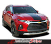 Detailed view of 2015-2025 Chevy Blazer HOTSTREAK Hood Stripes Hood Decals 3M Vinyl Graphics Kit