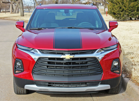Detailed view of 2015-2025 Chevy Blazer HOTSTREAK Hood Stripes Hood Decals 3M Vinyl Graphics Kit