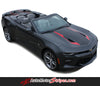 Detailed view of 2016-2018 Chevy Camaro Convertible 50th Anniversary Heritage Indy 500 Style Center Wide Hood Trunk Spoiler Rally Racing 3M Stripes Kit fits SS RS V6