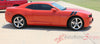 2010-2013 and 2014-2015 Chevy Camaro Hash Marks Double Bar Lemans Hood Fender Vinyl Graphics - Side View