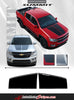 Detailed view of 2015-2022 Chevy Colorado SUMMIT Split Hood Factory OEM Style Truck Racing Stripe Vinyl Graphics 3M Stripes Kit