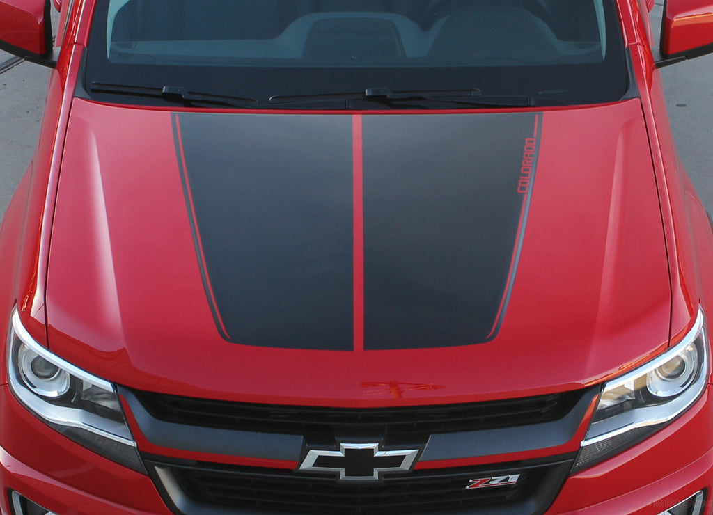 2015-2022 Chevy Colorado SUMMIT Split Hood Factory OEM Style Truck Racing Stripe Vinyl Graphics 3M Stripes Kit