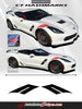 2014-2018 2019 Chevy Corvette C7 Hash Marks Double Bar Hood and Fender Vinyl Graphics 3M Stripes Kit