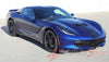 2014-2017 Chevy Corvette C7 Rally Racing Stripes Bumper Hood Roof Trunk Vinyl Graphics 3M Stripes Decal Kit - Passenger Side Hood View