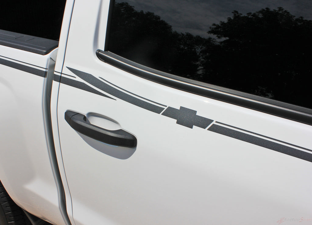 2013-2018 Chevy Silverado Elite Truck Upper Side Body Pin Striping Accent Vinyl Graphics 3M Stripes Kit