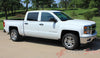 2013-2017 Chevy Silverado Elite Truck Upper Side Body Pin Striping Accent Vinyl Graphics - Side Profile View Silver Metallic Color on White Paint