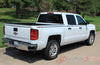 2013-2017 Chevy Silverado Elite Truck Upper Side Body Pin Striping Accent Vinyl Graphics - Rear Profile View Silver Metallic Color on White Paint
