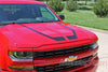 2016-2017 Chevy Silverado Flow Special Edition Rally Style Truck Hood Racing Stripes Side Door Vinyl Graphics Package - Front Hood From Side View