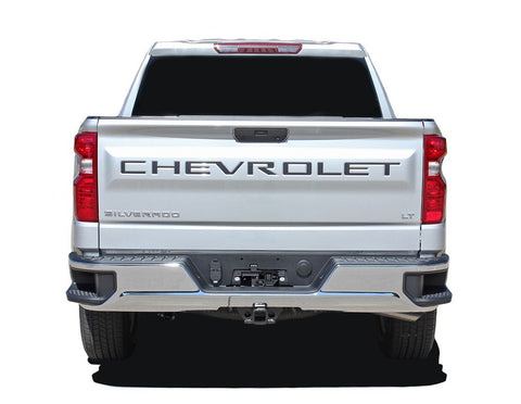 Detailed view of 2019-2025  Chevy Silverado Name Insert Decal Letters for Rear Tailgate 3M Vinyl Graphics Kit