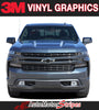 Detailed view of 2019-2025  Chevy Silverado Hood Spear Stripes Hood Spike Decals 1500 HOOD SPIKES 3M Vinyl Graphics Kit