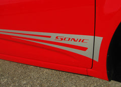 2012-2016 Chevy Sonic Flare Hood Graphics and Side Lower Rocker Panel Vinyl Accent 3M Stripes Kit