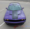 Detailed view of 2008-2023 Dodge Challenger Pulse Rally Racing Stripes Strobe Style 10 inch Vinyl Graphics Striping Decal Kit