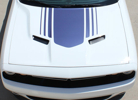 Detailed view of 2015-2023 Dodge Challenger Shaker Mopar Factory OEM Style Hood Roof Trunk Rally Vinyl Graphics 3M Decals
