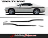 Detailed view of 2015-2023 Dodge Challenger Beltline Mid Body Door Accent Mopar Style Vinyl Graphics 3M Decals Package