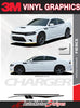 Detailed view of 2015-2023 Dodge Charger FIERCE Side Body Door Decals Vinyl Graphics 3M Stripes Kit