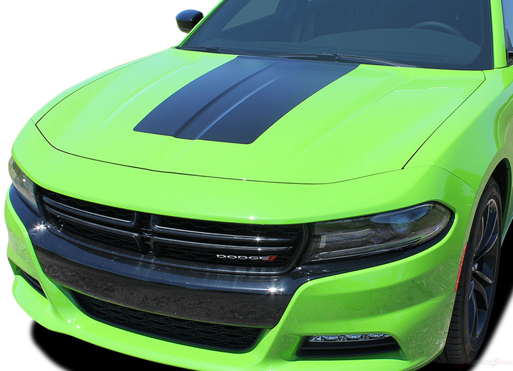 2015-2023 Dodge Charger Center Hood Vinyl Rally Stripes 3M Graphic Decal Factory Quality Mopar Style Kit