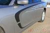 2015-2019 Dodge Charger C-Stripe Combo Hood and Door Sides Mopar Style Vinyl Graphics - Matte Black Color Available Side Close View