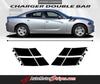 Detailed view of 2015-2023 Dodge Charger Double Bar 15 Hood Hash Marks Mopar Factory Style Vinyl Graphics 3M Stripes Kit