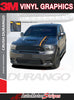 View of 2014-2024 Dodge Durango Hood Stripes Crush SUV Vinyl Graphic 3M Decals Package