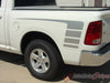 2009-2016 Dodge Ram Power Truck Hood and Rear Side Strobes Truck Bed Vinyl Graphic - Silver Metallic on White Rear Bed Driver View