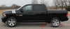 2009-2016 Dodge Ram Hash Marks Double Bar Truck Hood Fender Vinyl Graphic - Silver Metallic on Black Front Driver View of Hood