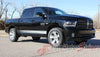 2009-2017 Dodge Ram Rocker Strobes Lower Door Truck Side Vinyl Graphic - Passenger Side View Silver Metallic on Black Paint