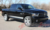 2009-2017 Dodge Ram Rocker Strobes Lower Door Truck Side Vinyl Graphic - Passenger Side View Silver Metallic on Black Paint