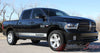 2009-2016 Dodge Ram Rocker Strobes Lower Door Truck Side Vinyl Graphic - Passenger Side View Silver Metallic on Black Paint