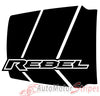 Front Hood view of 2015-2025  Dodge Ram Rebel Hood Decals 1500 Stripes Truck Vinyl Graphic 3M Stripe Package