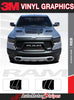 2019 2020 2021 2022 2023 2024 Dodge Ram Rebel Hood Decals 1500 Stripes Truck Vinyl Graphic 3M Stripe Package