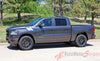 Detailed view of 2019-2025 Dodge Ram Stripes Hash Marks Double Bar Truck Hood Fender Vinyl Graphic 3M Stripe Package